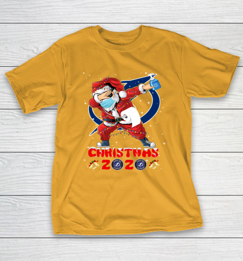 Tampa Bay Lightning Funny Santa Claus Dabbing Christmas 2020 NHL T-Shirt 2