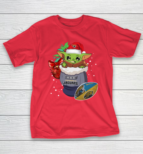 Jacksonville Jaguars Christmas Baby Yoda Star Wars Funny Happy NFL T-Shirt 10