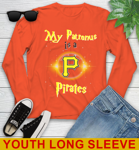 MLB Baseball Harry Potter My Patronus Is A Pittsburgh Pirates Youth Long Sleeve 4 MLB Baseball Harry Potter My Patronus Is A Pittsburgh Pirates Youth Long Sleeve - Image 4