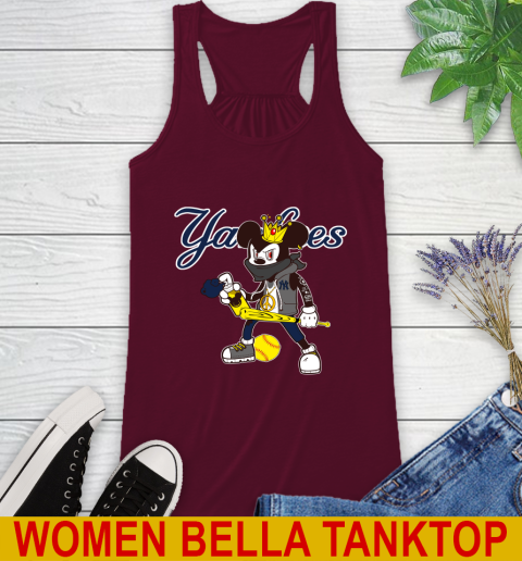 New York Yankees MLB Baseball Mickey Peace Sign Sports Racerback Tank 3