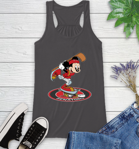 NHL Hockey Ottawa Senator Cheerful Mickey Disney Shirt Racerback Tank 12