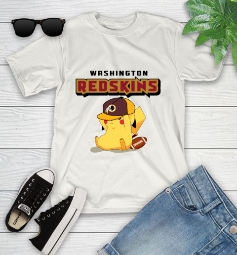NFL Pikachu Football Washington Redskins Youth T-Shirt