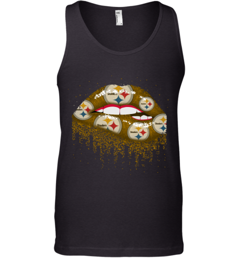 Biting Glossy Lips Sexy Pittsburgh Steelers NFL Football Tank Top
