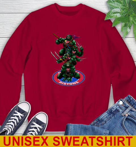 NBA Basketball Detroit Pistons Teenage Mutant Ninja Turtles Shirt Sweatshirt 7