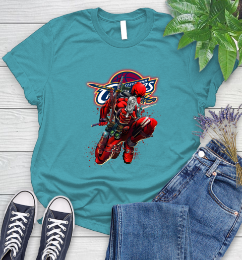 NBA Deadpool Marvel Comics Sports Basketball Cleveland Cavaliers Women's T-Shirt 12
