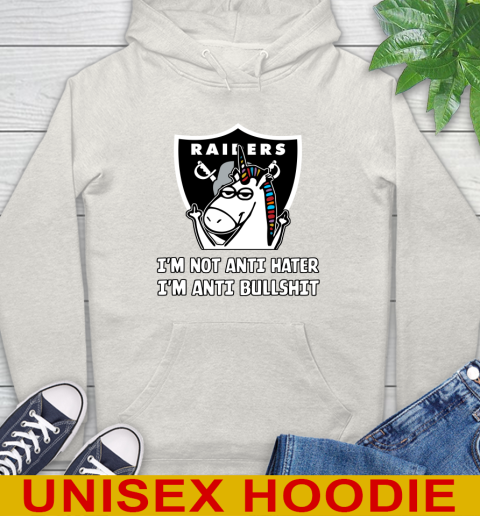 Oakland Raiders NFL Football Unicorn I'm Not Anti Hater I'm Anti Bullshit Hoodie 12