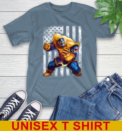 NHL Hockey Carolina Hurricanes Thanos Marvel American Flag Shirt T-Shirt - Image 9