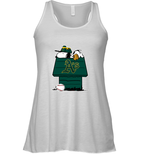 Oakland Athletics Snoopy And Woodstock Resting Together MLB Racerback Tank