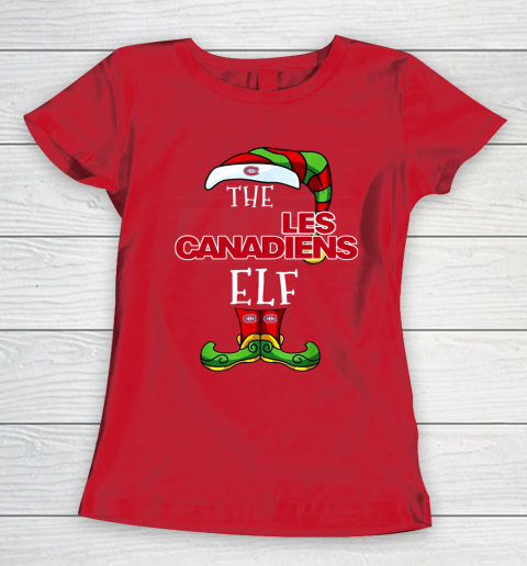 Montreal Canadiens Christmas ELF Funny NHL Women's T-Shirt 9