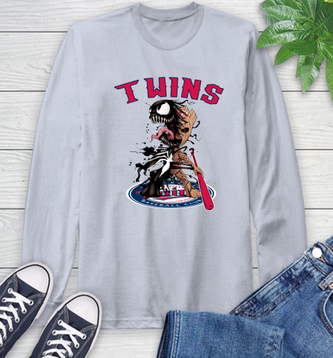 MLB Minnesota Twins Baseball Venom Groot Guardians Of The Galaxy Long Sleeve T-Shirt 6