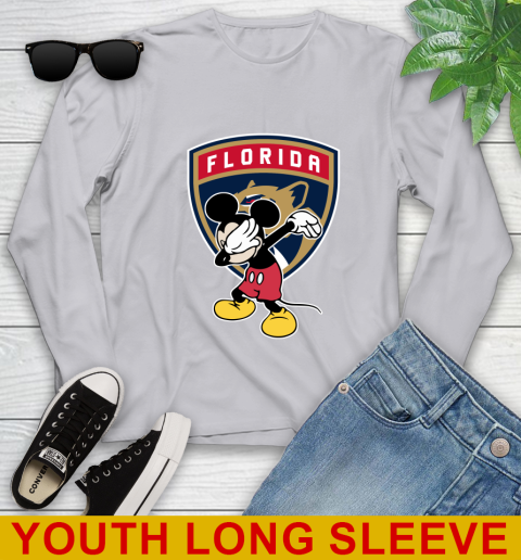 Florida Panthers NHL Hockey Dabbing Mickey Disney Sports Youth Long Sleeve 6