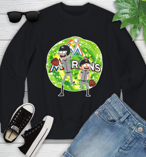 MLB Miami Marlins Rick And Morty Baseball Sports Youth Sweatshirt 2