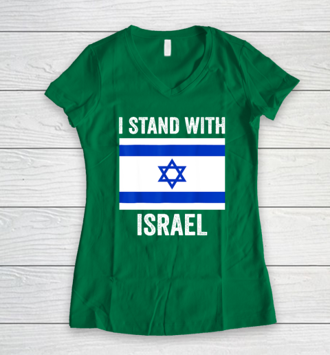 I Stand With Israel  Free Israel Women's V-Neck T-Shirt 3