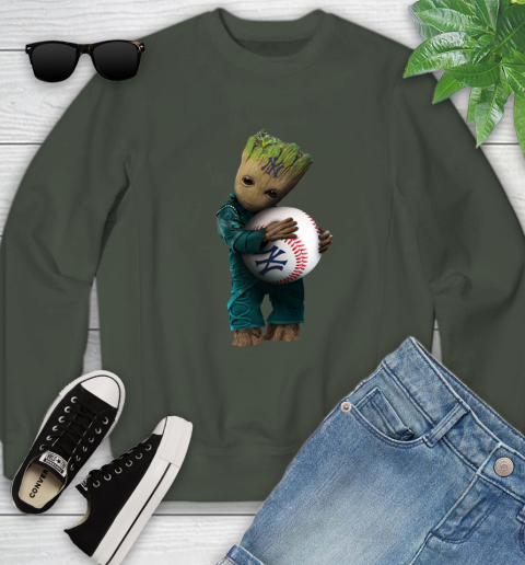MLB Groot Guardians Of The Galaxy Baseball Sports New York Yankees Youth Sweatshirt 10