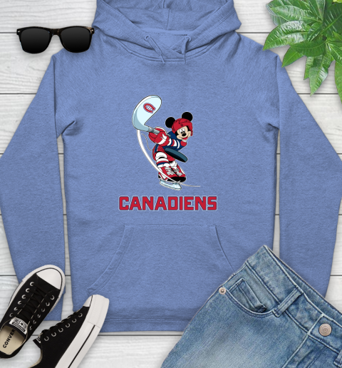 NHL Hockey Montreal Canadiens Cheerful Mickey Mouse Shirt Youth Hoodie 11