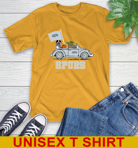 NBA Basketball San Antonio Spurs Darth Vader Baby Yoda Driving Star Wars Shirt T-Shirt 3