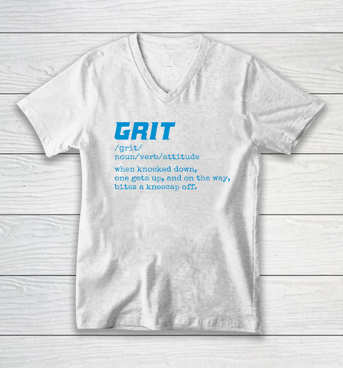 Grit Lions Definition Shirt Funny Detroit City V-Neck T-Shirt