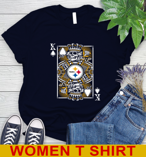 Pittsburgh Steelers NFL Football The King Of Spades Death Cards Shirt Women's T-Shirt 2
