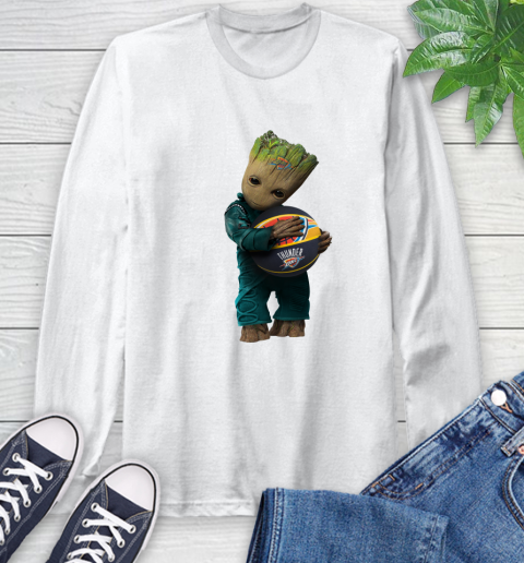 NBA Groot Guardians Of The Galaxy Basketball Sports Oklahoma City Thunder Long Sleeve T-Shirt
