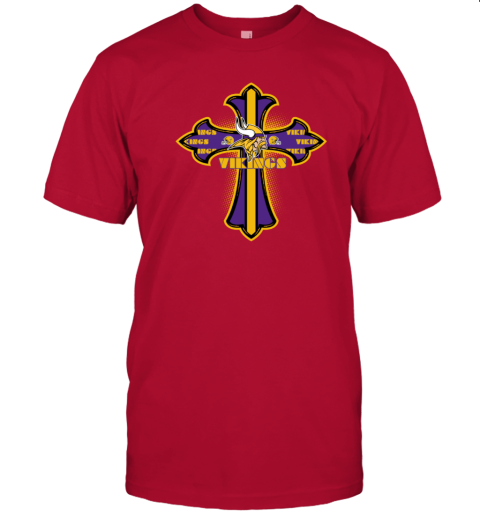 køre Hus indre NFL Violet Crusader Cross Minnesota Vikings T-Shirt - Rookbrand