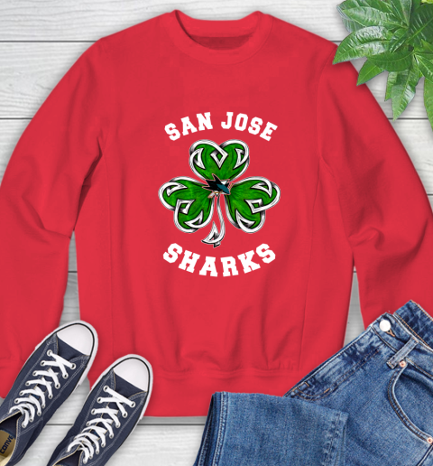 NHL San Jose Sharks Three Leaf Clover St Patrick's Day Hockey Sports Sweatshirt 10