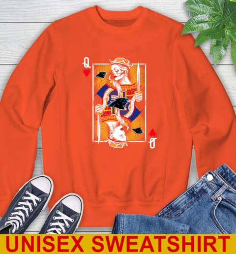 NFL Football Carolina Panthers The Queen Of Hearts Card Shirt Sweatshirt 3