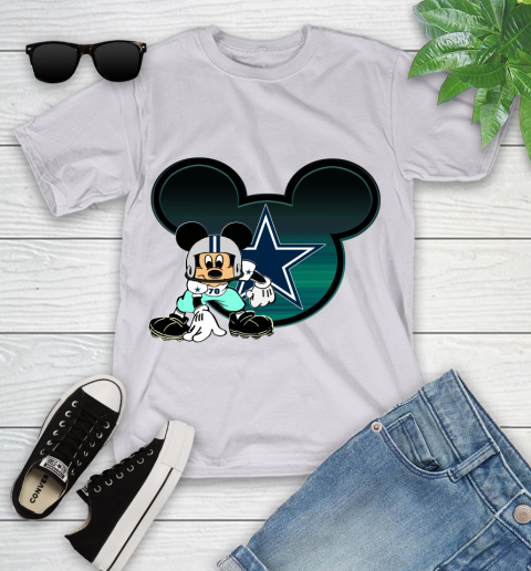 NFL Dallas Cowboys Mickey Mouse Disney Football T Shirt Youth T-Shirt 4