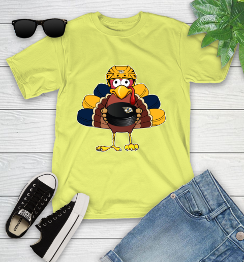 Nashville Predators Turkey Thanksgiving Day Youth T-Shirt 8