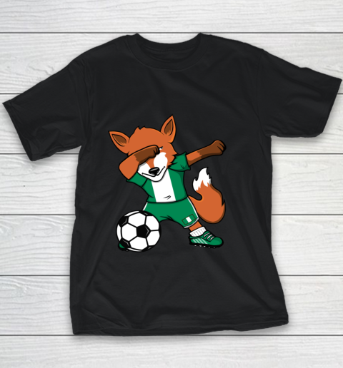 Dabbing Fox Nigeria Soccer Fans Jersey Nigerian Football Fan Youth T-Shirt