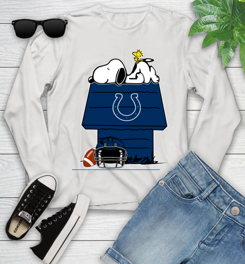 Indianapolis Colts NFL Football Snoopy Woodstock The Peanuts Movie Youth Long Sleeve