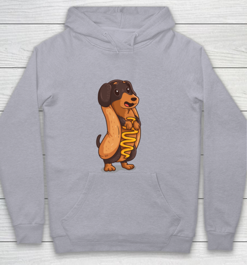 Wiener Dog Hotdog Bun Dachshund Funny Foodie Gift Hot Dog Youth Hoodie 4