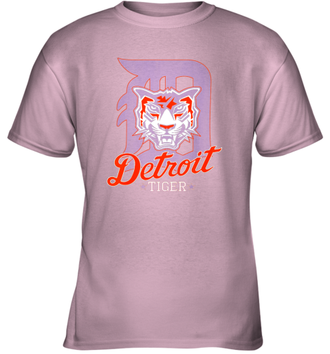 ynkz tiger mascot distressed detroit baseball t shirt new youth t shirt 26 front light pink
