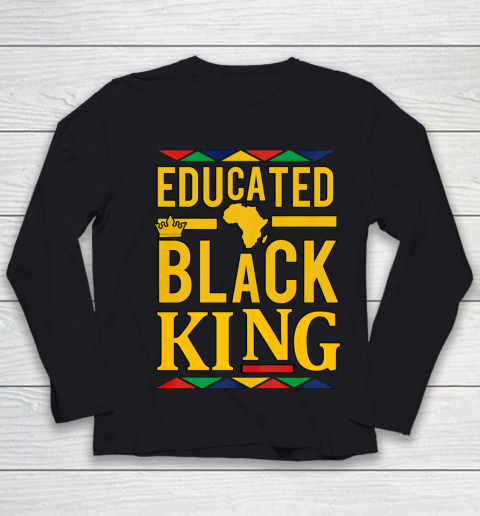 Educated Black KING Shirt African DNA Pride Youth Long Sleeve