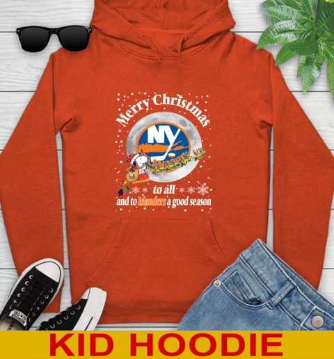 New York Islanders Merry Christmas To All And To Islanders A Good Season NHL Hockey Sports Youth Hoodie 4