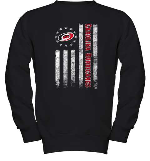 NHL American Flag Hockey Sports Carolina Hurricanes Youth Sweatshirt