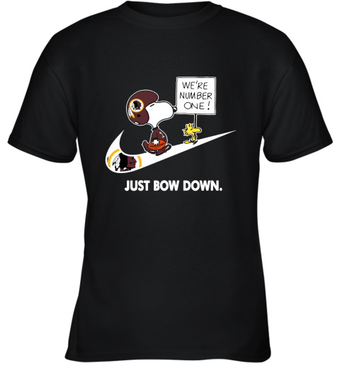Washington Redskins Are Number One – Just Bow Down Snoopy Youth T-Shirt