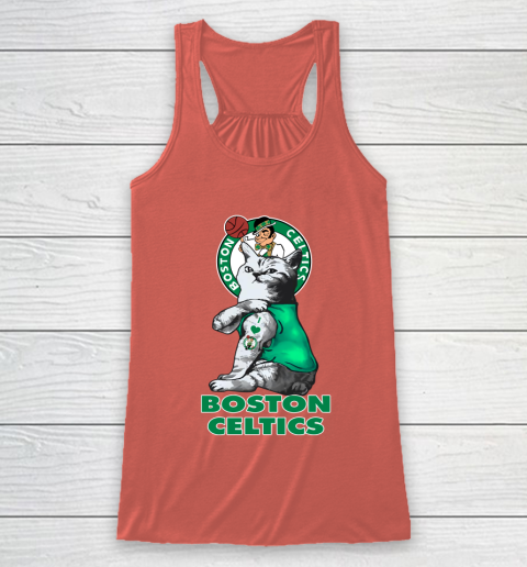 NBA Basketball My Cat Loves Boston Celtics Racerback Tank 3