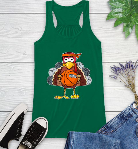 San Antonio Spurs Turkey thanksgiving day Racerback Tank 7