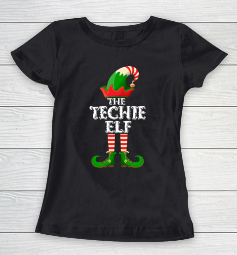 Techie Elf Funny Matching Family Group Christmas Gifts Women's T-Shirt