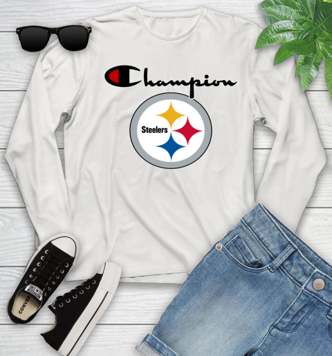 NFL Football Pittsburgh Steelers Champion Shirt Youth Long Sleeve 10