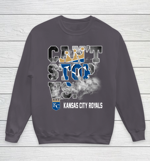 MLB Kansas City Royals Baseball Can't Stop Vs Kansas City Royals Youth Sweatshirt 5