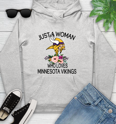 NFL Just A Woman Who Loves Minnesota Vikings Football Sports Youth Hoodie