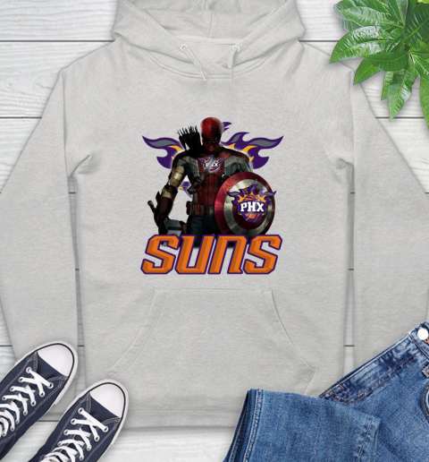 Phoenix Suns NBA Basketball Captain America Thor Spider Man Hawkeye Avengers Hoodie