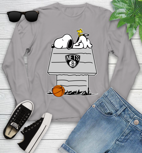 Brooklyn Nets NBA Basketball Snoopy Woodstock The Peanuts Movie Youth Long Sleeve 5