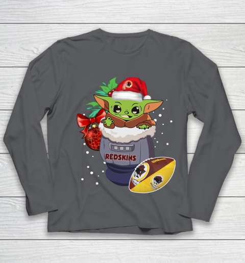 Washington Redskins Christmas Baby Yoda Star Wars Funny Happy NFL Youth Long Sleeve 8