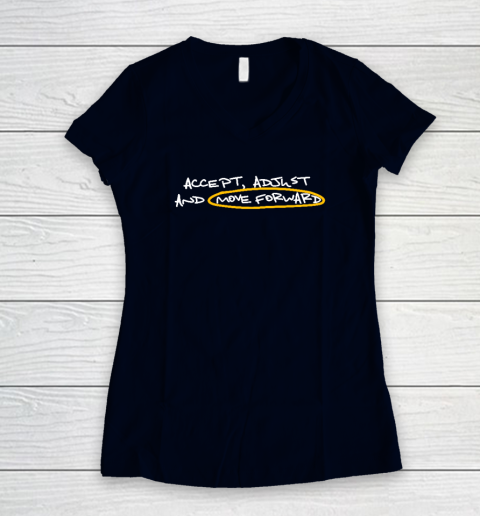 Accept Adjust And Move Forward Women's V-Neck T-Shirt 2