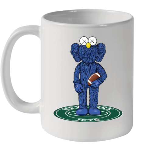 NFL Football New York Jets Kaws Bff Blue Figure Shirt Ceramic Mug 11oz