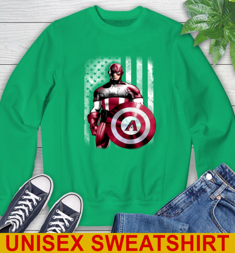 Arizona Diamondbacks MLB Baseball Captain America Marvel Avengers American Flag Shirt Sweatshirt 8