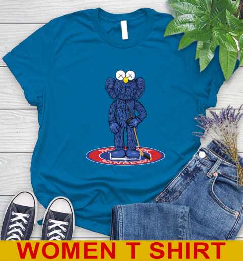 NHL Hockey New York Rangers Kaws Bff Blue Figure Shirt Women's T-Shirt 7