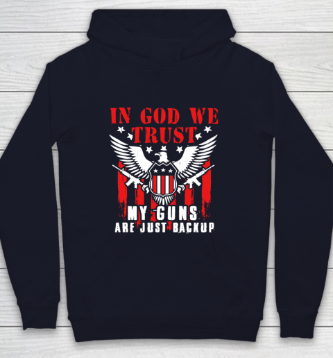 Veteran Shirt In God We Trust My Guns Are Just Backup Defend Second Amendment Flag Rifle AR 15 Gun Rights Youth Hoodie 2